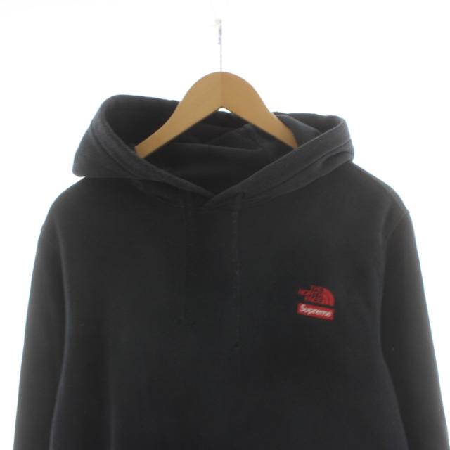 【中古】ザノースフェイス × シュプリーム 19AW パーカー プルオーバー ロゴ バックプリント 自由の女神像 M 黒_3