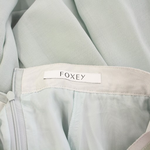 【中古】フォクシー FOXEY Breeze フレアスカート ギャザー ひざ丈 ワンカラー 38 水色 ライトブルー_2