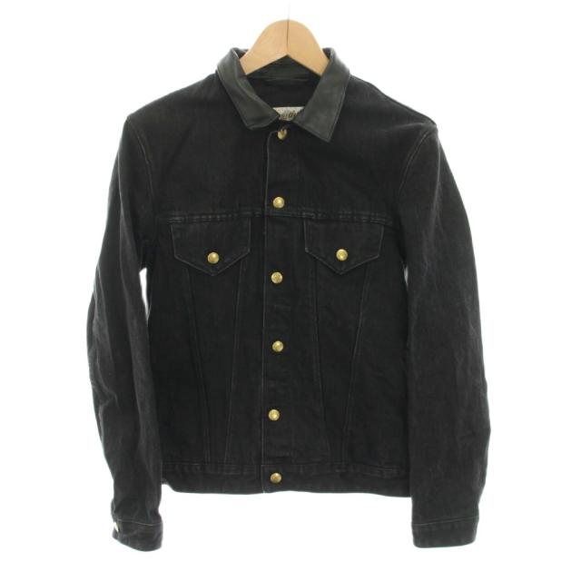 【中古】アディクトクローズ ADDICT CLOTHES デニムジャケット ジージャン Gジャン ホースレザー 36 黒 メンズ