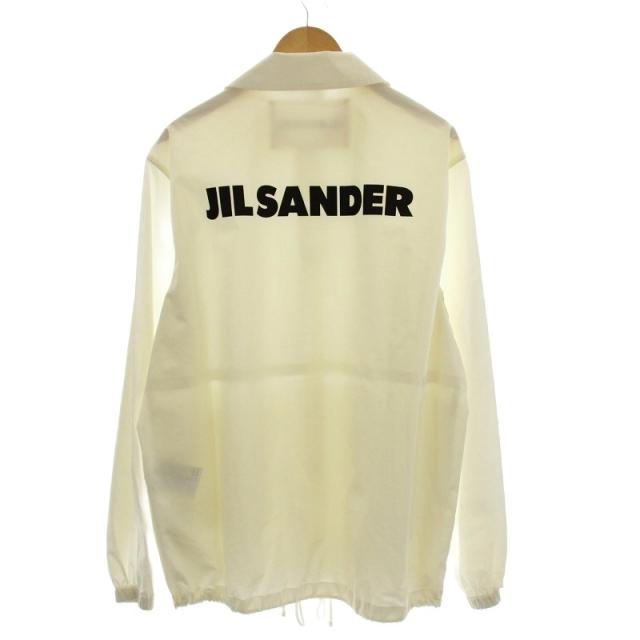 【中古】ジルサンダー JIL SANDER Logo Print Coach Jacket コーチジャケット バックプリント コットン 48 白
