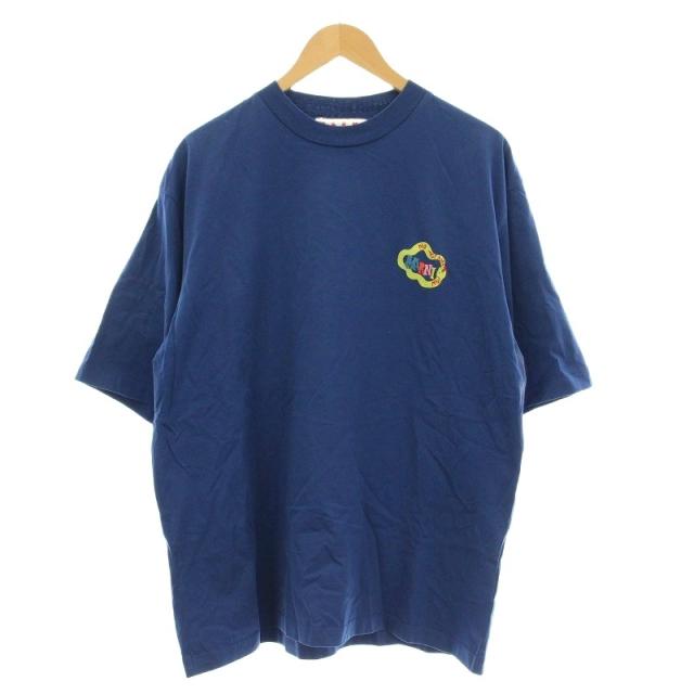 【中古】マルニ MARNI 23SS Tシャツ NO VACANCY INN ロゴ バックプリント 半袖 46 青 ブルー