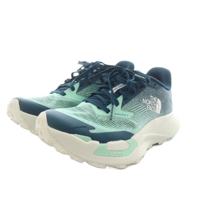 【中古】ザノースフェイス THE NORTH FACE ベクティブ エンデュリス 4 スニーカー シューズ 24.5cm 緑 白 NFW02503