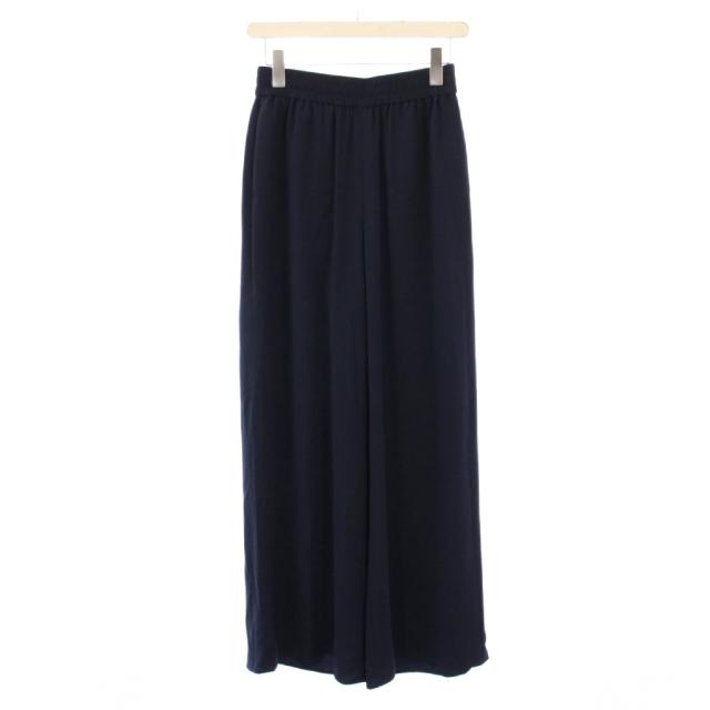 【中古】セオリーリュクス フローバニーパンツ ワイド イージー ウエストゴム ストレッチ ワンカラー 36 紺