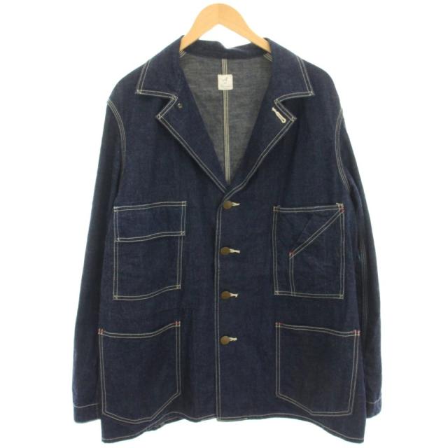 【中古】アナトミカ ダンガリーカバーオールジャケット COVERALL DUNGAREE デニムジャケット 44 紺 ネイビー