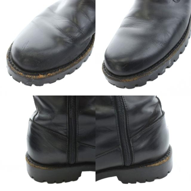 【中古】トリココムデギャルソン エンジニアブーツ ショートブーツ サイドジップ ベルト レザー 22.5cm 黒 ブラック