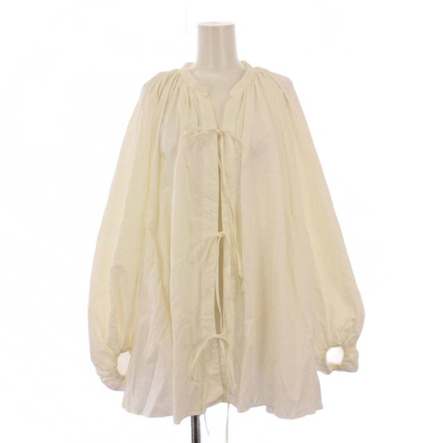 【中古】エトレトウキョウ ALEXIA STAM ボリュームスリーブカバーアップ シャツカーディガン 長袖 パフスリーブ 白