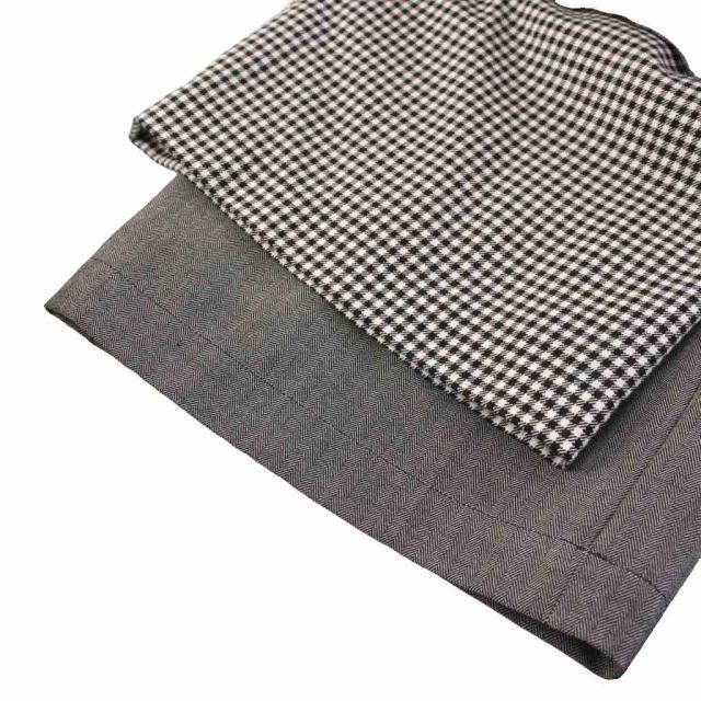 【中古】未使用品 エンフォルド モノトーンチェック MIX WIDE PANTS ミックスワイドパンツ スラックス グレー 中古】未使用品 エンフォルド モノトーンチェック MIX WIDE PANTS