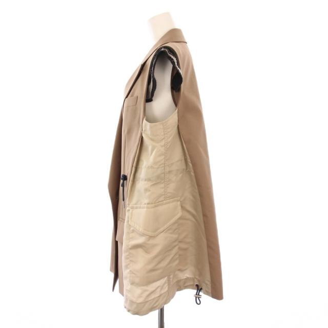 【中古】サカイ sacai Nylon Twill Mix Vest ナイロンツイルミックスベスト ダブル 2 ベージュ 22-05955 /KH_1