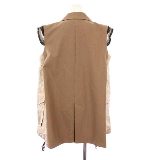【中古】サカイ sacai Nylon Twill Mix Vest ナイロンツイルミックスベスト ダブル 2 ベージュ 22-05955 /KH_2