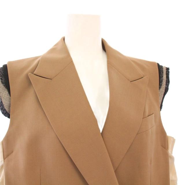 【中古】サカイ sacai Nylon Twill Mix Vest ナイロンツイルミックスベスト ダブル 2 ベージュ 22-05955 /KH_4
