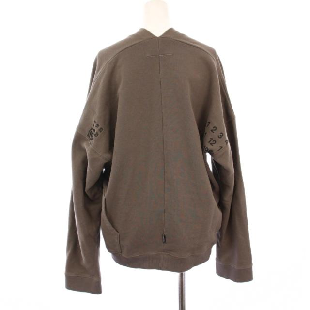 【中古】エムエムシックス メゾンマルジェラ MM6 25SS Vネックトレーナー スウェット 長袖 ロゴ S 茶 S52GU0239_2