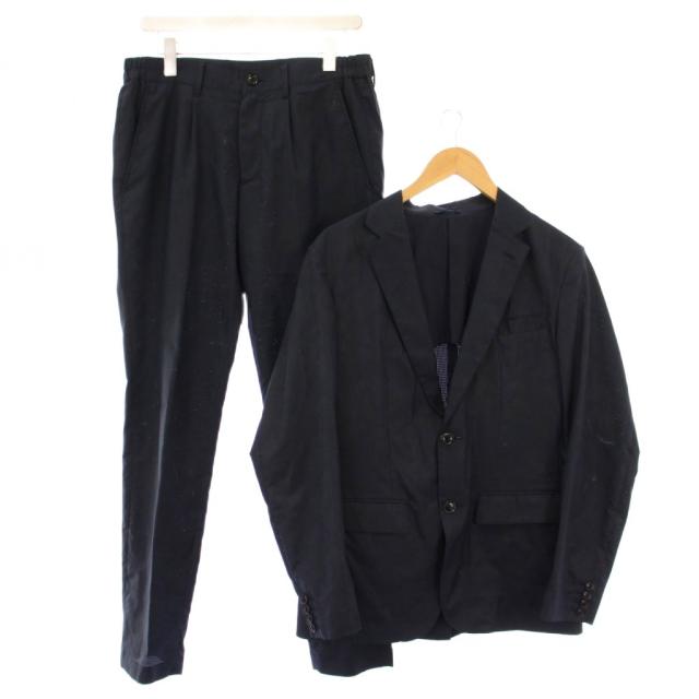 【中古】ジュンハシモト AIR DOTS SET UP セットアップ シングルスーツ テーラードジャケット テーパードパンツ 紺