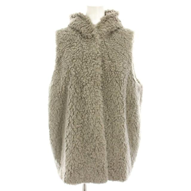 【中古】ヨリ yori 22AW プードルフードベスト ジレ 前開き アウター F グレー YR2225-132AW-2 /YT レディース