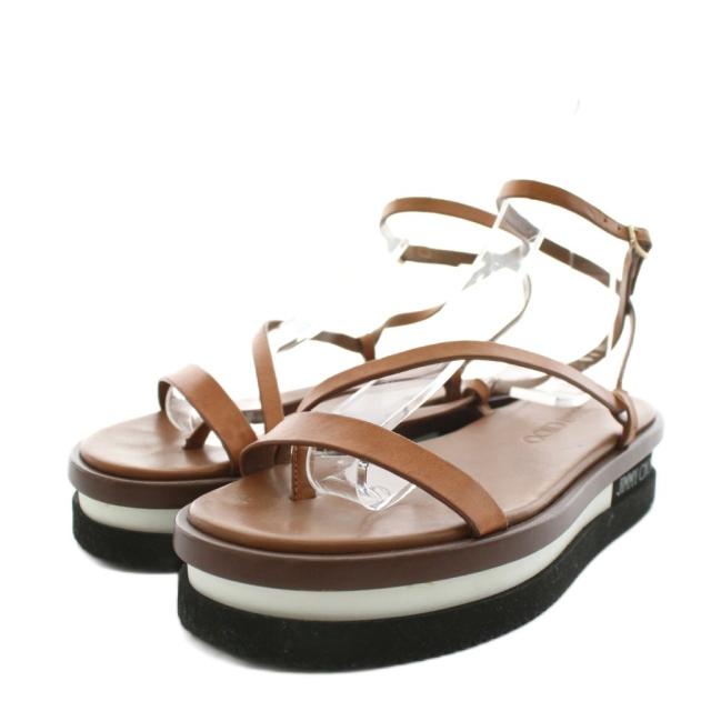 【中古】ジミーチュウ JIMMY CHOO Pine サンダル ストラップ レザー 36 茶 ブラウン /AN19 レディース