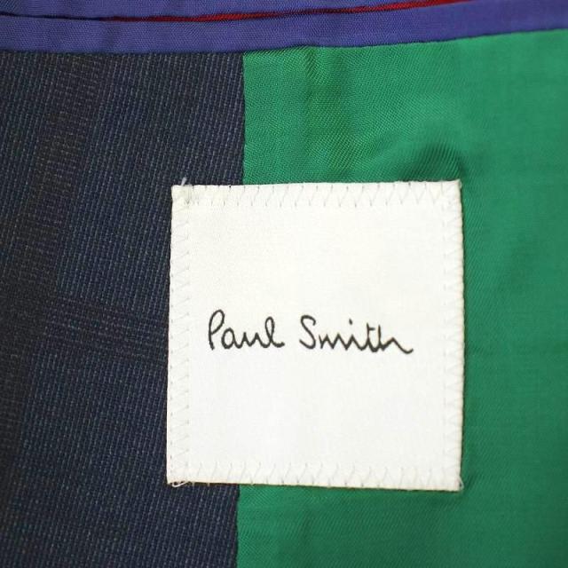 【中古】ポールスミス PAUL SMITH スーツ セットアップ チェック柄 背抜き 薄手 ジャケット パンツ 42 ネイビー_2