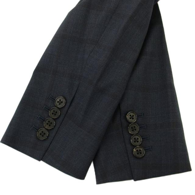【中古】ポールスミス PAUL SMITH スーツ セットアップ チェック柄 背抜き 薄手 ジャケット パンツ 42 ネイビー_6
