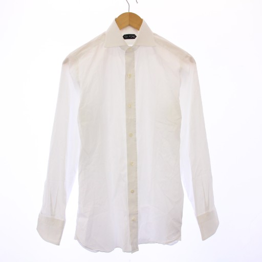 【中古】トムフォード TOM FORD ワイシャツ ドレスシャツ 長袖 ホリゾンタル 無地 ワンカラー 39 白 ホワイト /BB