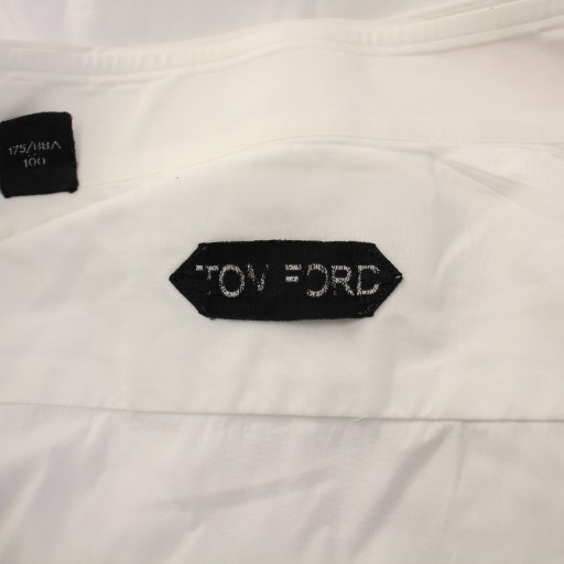 【中古】トムフォード TOM FORD ワイシャツ ドレスシャツ 長袖 ホリゾンタル 無地 ワンカラー 39 白 ホワイト /BB_2