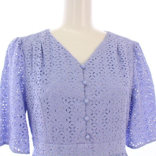 【中古】未使用品 トッカ TOCCA 25SS FLOWER OF ZELLIGE ワンピース 半袖 ロング レース 0 青 OPTOGM0865 レディース_3