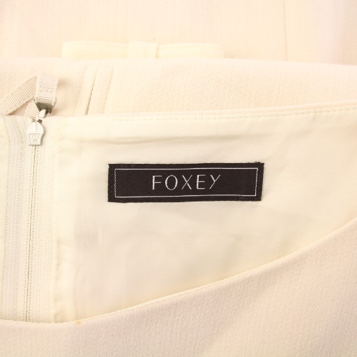 【中古】フォクシー FOXEY 24年製 PETITE CHOUX ノースリーブワンピース ひざ丈 リボン 42 白 44879 /KH レディース_2