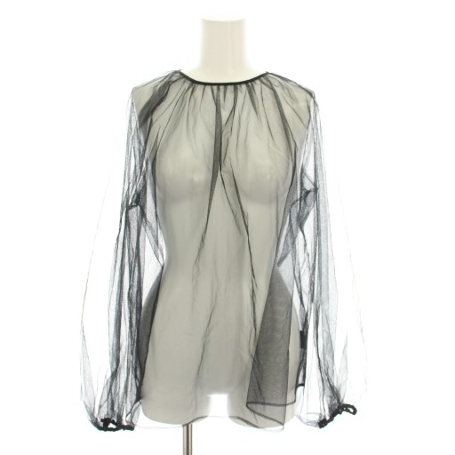 【中古】コルピエロ ミューズ ドゥーズィエム クラス Tulle ブラウス 長袖 シアー 黒  24051520201010 レディース
