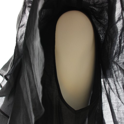 【中古】プルミエ アロンディスモン シアーキュプラシルクラッフルブラウス シャツ フレンチスリーブ フリル 38 黒 中古】プルミエ アロンディスモン シアーキュプラシルクラッフル