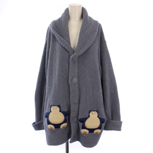 【中古】ジェラートピケ gelato pique 24AW ベビモコジャガードショールカーディガン 長袖 M-L 青 レディース