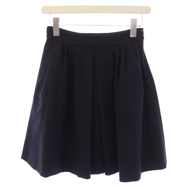 【中古】ミュウミュウ miumiu フレアスカート ミニ丈 ウール 38 紺 /BM レディース