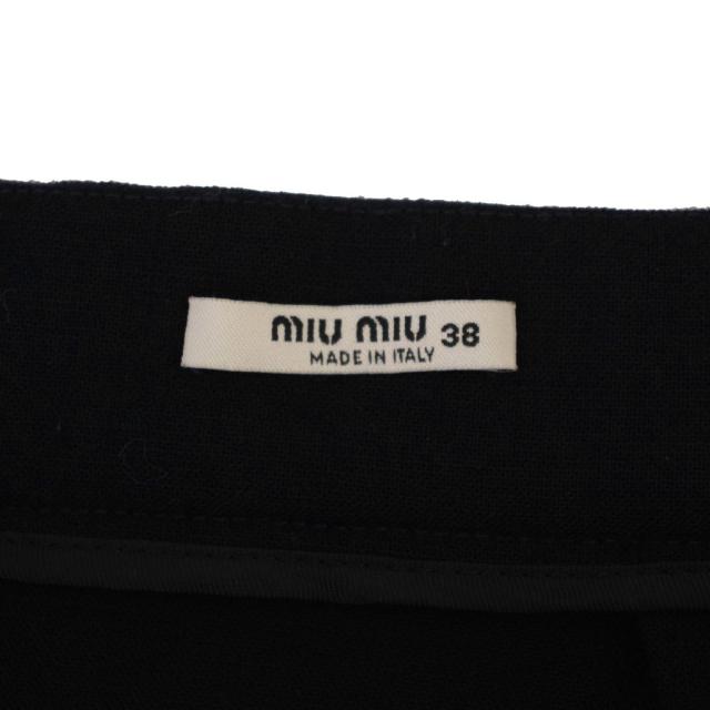 【中古】ミュウミュウ miumiu フレアスカート ミニ丈 ウール 38 紺 /BM レディース_2