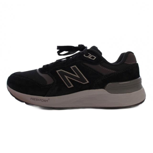 【中古】ニューバランス NEW BALANCE MW880BB7 スニーカー シューズ メッシュ スエード US8 黒 /BM メンズ
