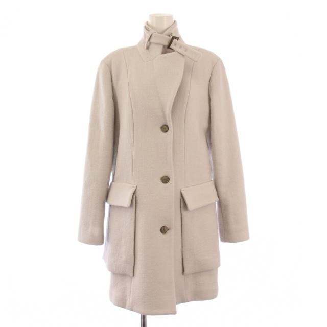 【中古】エンポリオアルマーニ EMPORIO ARMANI ミドルコート アウター ウール 背抜き ワンカラー 44 グレー