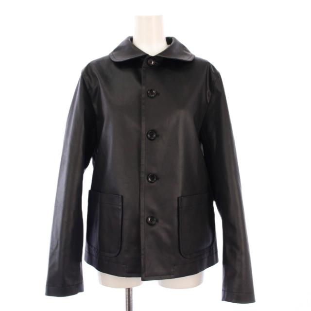 【中古】タオ コムデギャルソン 25AW ラウンドカラージャケット アウター フェイクレザー M 黒 TP-J004 /KH