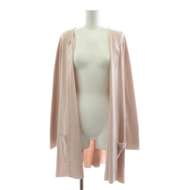 【中古】フォクシー FOXEY Sweater Noisette ニットカーディガン フード ロング 長袖 トッパー ピンク 38822