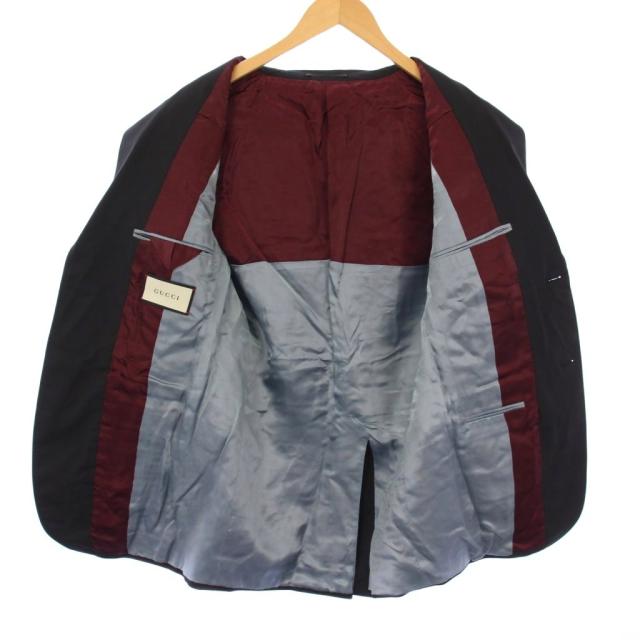 【中古】グッチ GUCCI シングルスーツ テーラードジャケット パンツ スラックス 7-44R 黒 406135 /KH メンズ_6