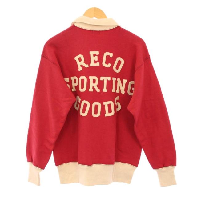 【中古】ウエアハウス Lot 495 RECO SPORTING GOODS スウェット トレーナー 長袖 裏起毛 ロゴ 刺繍 40 赤 ベージュ