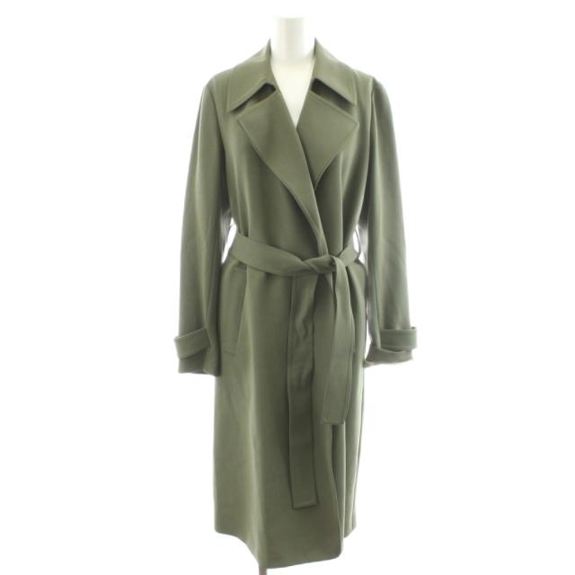【中古】行動論理 Theory 23AW Admiral Crepe Oaklane CL チェスターコート ロング丈 P カーキ 3309600 /AN37