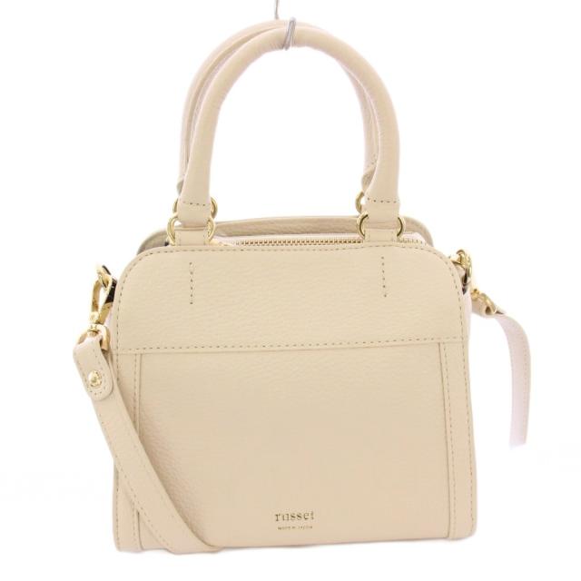 【中古】ラシット RUSSET Morandi モランディ 2WAY ハンドバッグ ショルダーバッグ レザー ロゴ アイボリー