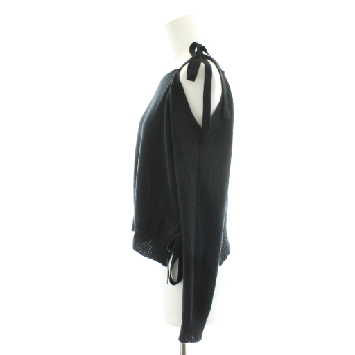 【中古】プラダ PRADA ニット カットソー 長袖 サイドリボン 黒 ブラック /AN13 レディース_1