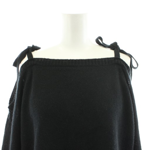 【中古】プラダ PRADA ニット カットソー 長袖 サイドリボン 黒 ブラック /AN13 レディース_5