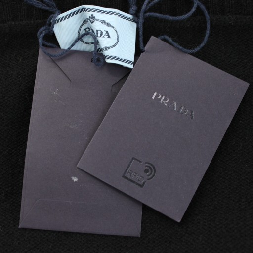 【中古】プラダ PRADA ニット カットソー 長袖 サイドリボン 黒 ブラック /AN13 レディース_6