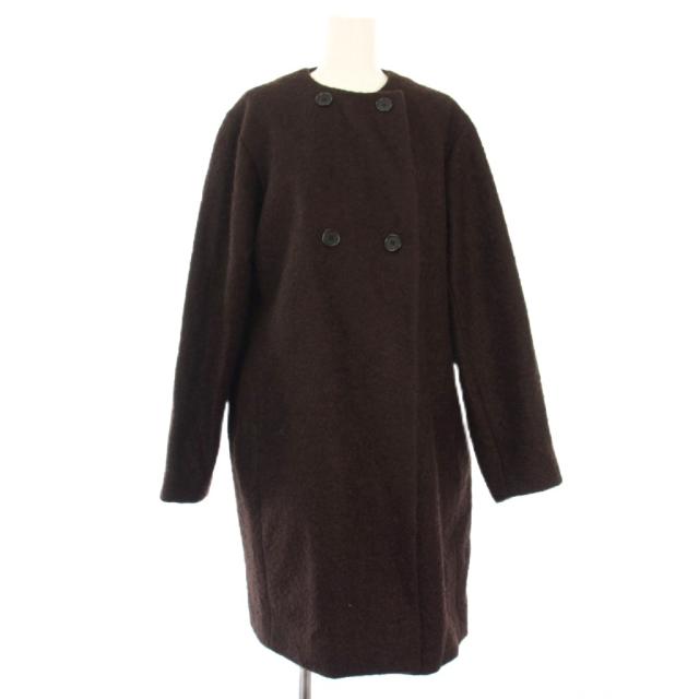 【中古】イエナ IENA 24AW カラーレスループコート ノーカラーコート アウター 36 茶 24020900056040 /TK レディース
