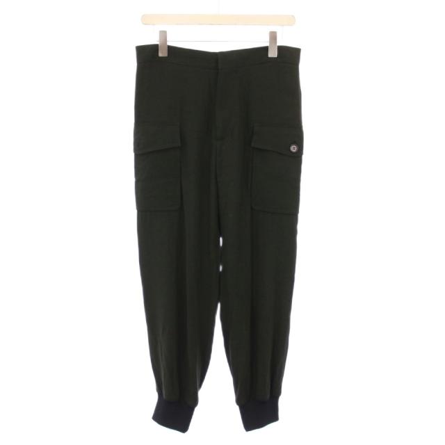 【中古】マルニ MARNI カーゴパンツ スラックス ジップフライ 切替 ワンカラー 38 緑 グリーン /BB レディース
