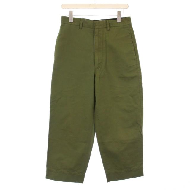 【中古】マルニ MARNI ミリタリーパンツ ワイド テーパード 38 カーキ /KH レディース