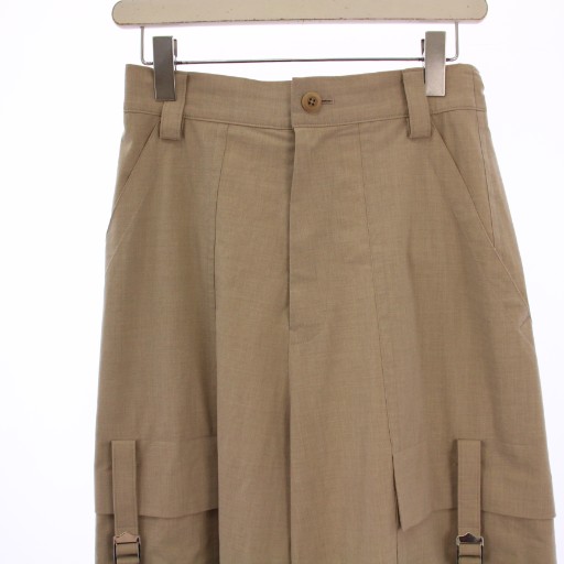 【中古】ウジョー Ujoh STUDIOUS別注 Wide Flare Cargo PNT ワイドフレアカーゴパンツ 2 ベージュ レディース_4