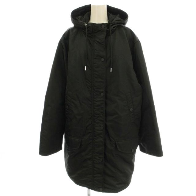 【中古】セオリー Theory 23AW AERO NYLON ST PARKA P ダウンコート ジャケット ナイロン L 黒 ブラック