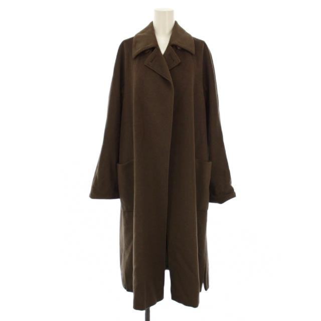 【中古】マックスマーラ MAX MARA チェスターコート ロング ウール アンゴラ カシミヤ 36 ブラウン レディース