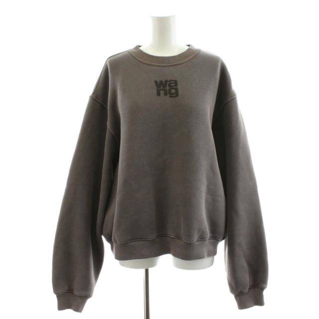 【中古】ティーバイアレキサンダーワン T by Alexanderwang スウェット トレーナー ロゴ S 茶 ブラウン 4CC3221360