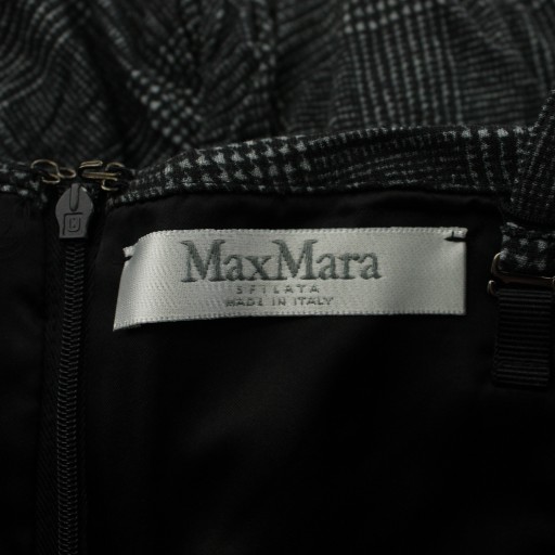 【中古】マックスマーラ MAX MARA キャミソールワンピース キャミワンピ ミモレ ロング チェック柄 38 黒_3