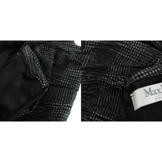 【中古】マックスマーラ MAX MARA キャミソールワンピース キャミワンピ ミモレ ロング チェック柄 38 黒_7