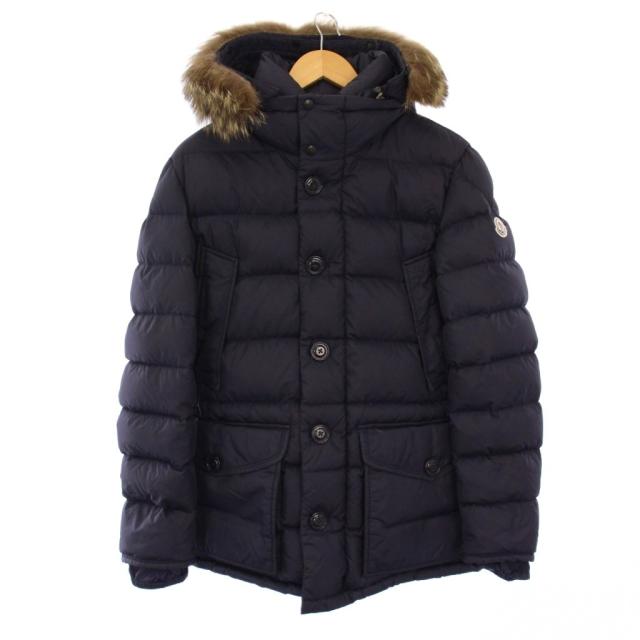 【中古】モンクレール MONCLER CLUNY クリュニー ダウンジャケット アウター フーディ 2 ネイビー A20914138025 /KH
